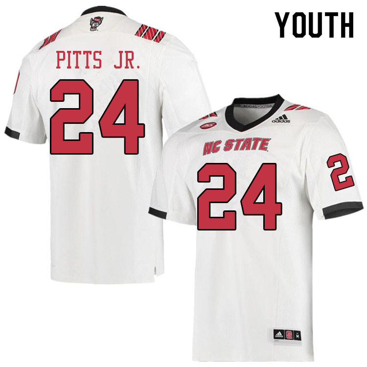 Youth #24 Derrek Pitts Jr. NC State Wolfpack College Football Jerseys Sale-White